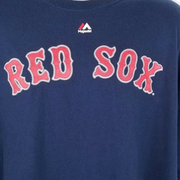 Majestic Boston Red Sox T Shirt Bradley 25 Mens Size 2XL Blue MLB Baseball - Picture 3 of 10